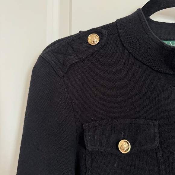 Lauren Ralph Lauren Black Jacket with Gold Accents, P/M - Picture 5 of 13